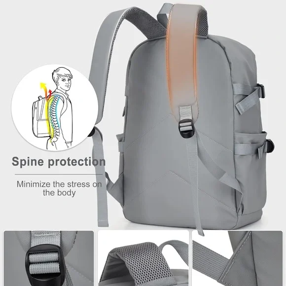 Backpack Waterproof College With Laptop Compartment Aesthetic Anti Theft Travel - Picture 5 of 12